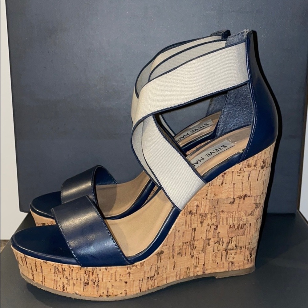 Steve Madden Navy Wedges - Size 6